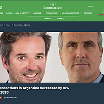 Transactions in Argentina decreased by 16% in 2020